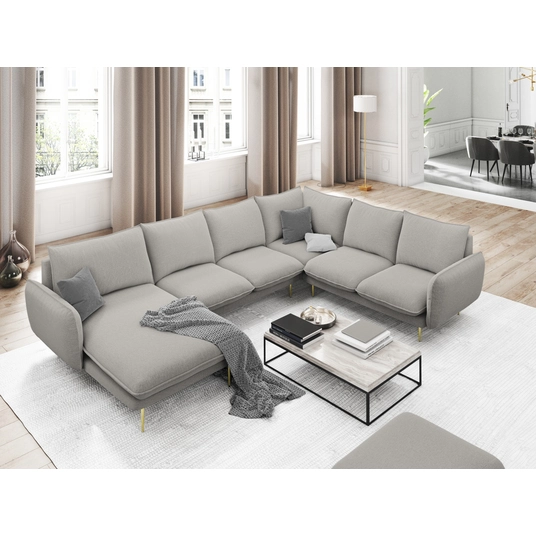 Panoramic Right Corner Sofa, "Vienna", 7 Seats, 330x235x95 Made in Europe