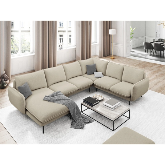 Panoramic Right Corner Sofa, "Vienna", 7 Seats, 330x235x95 Made in Europe