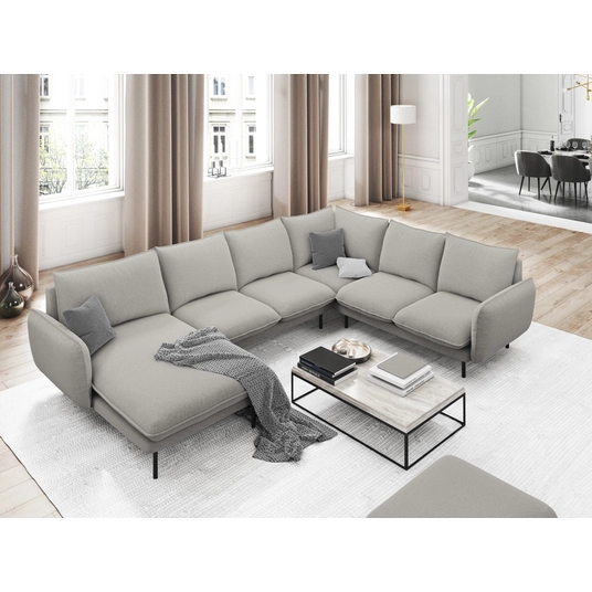 Panoramic Right Corner Sofa, "Vienna", 7 Seats, 330x235x95 Made in Europe