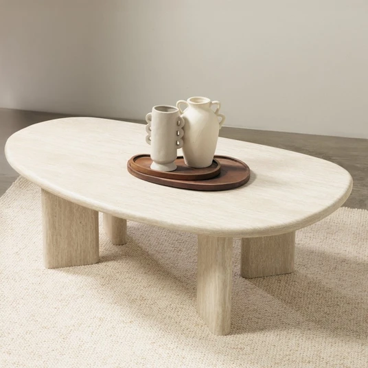 Kavos staliukas Cameron, 130 cm, travertino