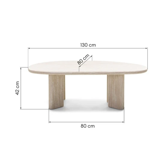 Kavos staliukas Cameron, 130 cm, travertino