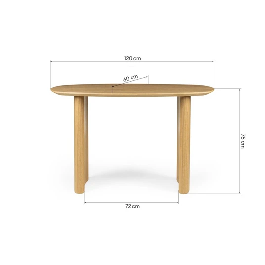 Rašomasis stalas / konsolė Oriento, 120 cm, natūralaus ąžuolo faneros