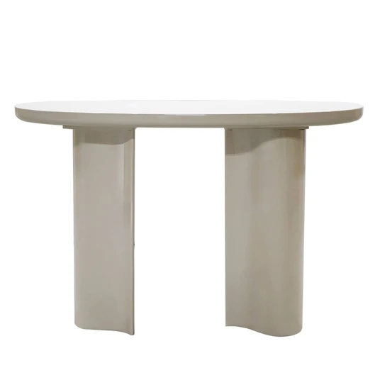 Rašomasis stalas / konsolė Puro, 120 cm, blizgus, šviesiai smėlio spalvos