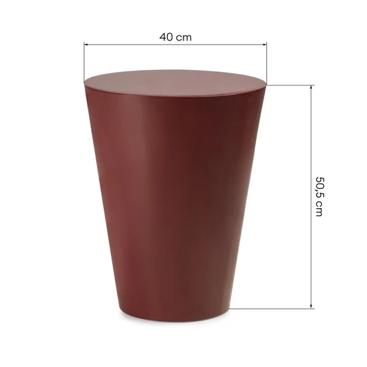 Šoninis staliukas Eclipso, 40 cm, blizgus, bordo rudos spalvos