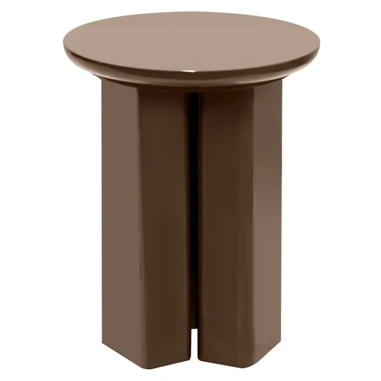 Šoninis staliukas Brie, 40 cm, blizgus, šviesiai rudos / mocha spalvos
