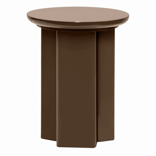 Šoninis staliukas Brie, 40 cm, blizgus, šviesiai rudos / mocha spalvos