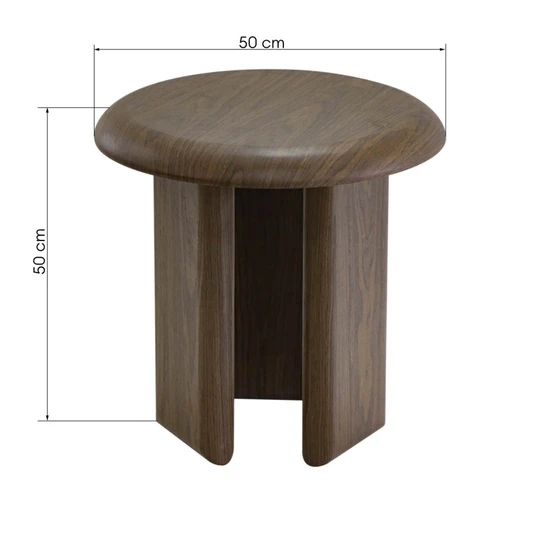 Šoninis staliukas Keo, 50 cm, tamsaus riešuto spalvos