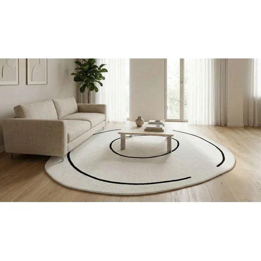 Apvalus kilimas Loop Ivory, 250 cm