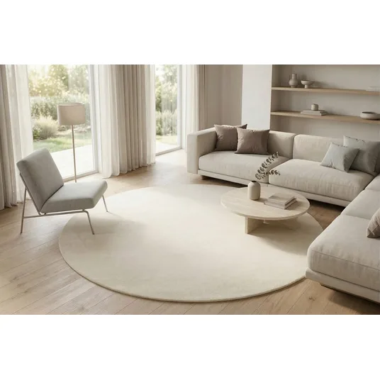 Apvalus kilimas Rio Ivory, 200 cm