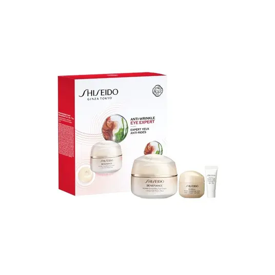 Veido priežiūros rinkinys Shiseido Benefiance: paakių kremas 15 ml + veido kremas 15 ml + naktinis kremas 5 ml