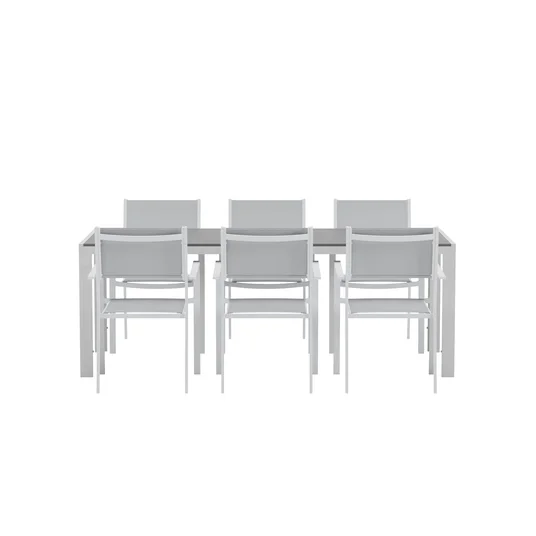 Break Table - Grey with 6 Copacabana Chair - Grey