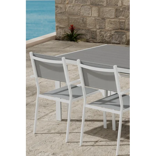 Break Table - Grey with 6 Copacabana Chair - Grey