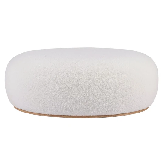 Pufas Stone, apvalūs kontūrai, baltos spalvos