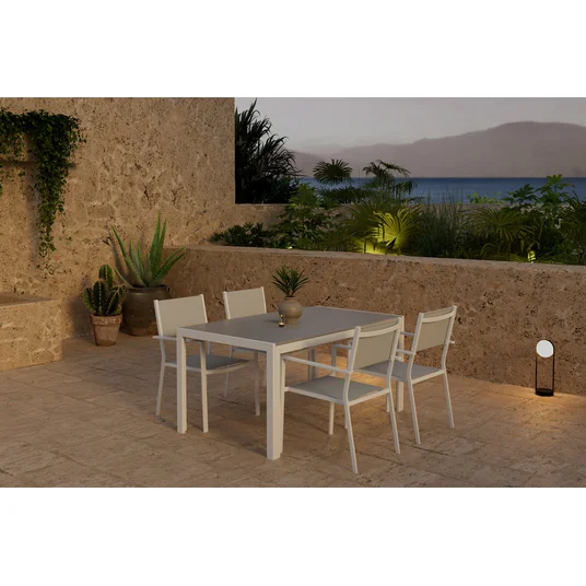 Break Table - Grey with 4 Copacabana Chair - Grey