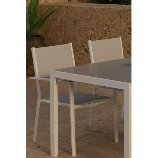 Break Table - Grey with 4 Copacabana Chair - Grey