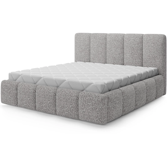 Lova Edvige+ su patalynės dėže, su grotelėmis ir su pakėlimo mechanizmu 180x200, pilka spalva