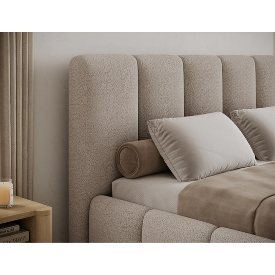 Voodi Edvige+ voodipesukastiga, liistudega ja standardse tõstemehhanismiga 160x200, hall