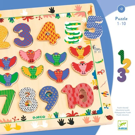 Djeco Medinė dėlionė - Skaičiai 1 - 10 DJ01809