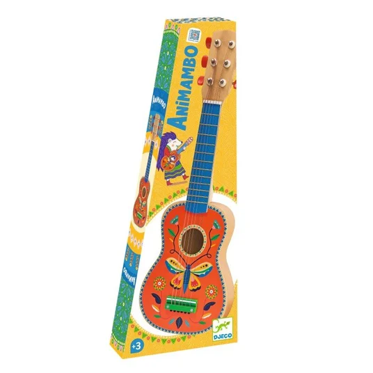 Djeco Animambo Muzikinis instrumentas - Maža gitara su 6 metaliniais lynais DJ06041