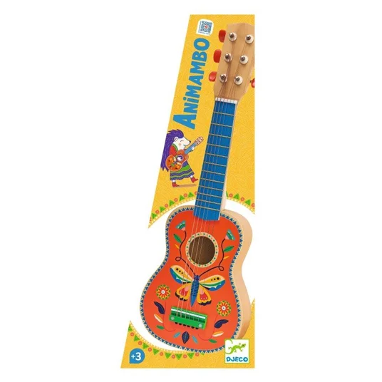 Djeco Animambo Muzikinis instrumentas - Maža gitara su 6 metaliniais lynais DJ06041