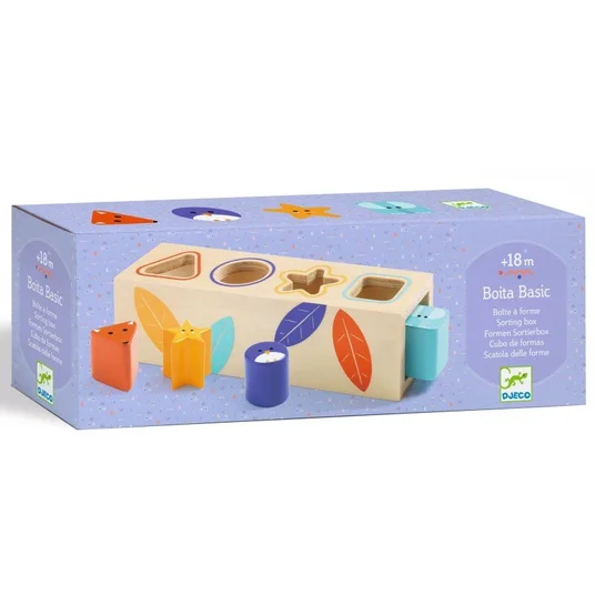 Djeco Medinė figūrėlių rūšiuoklė - 4 geometrinės figūros DJ06202