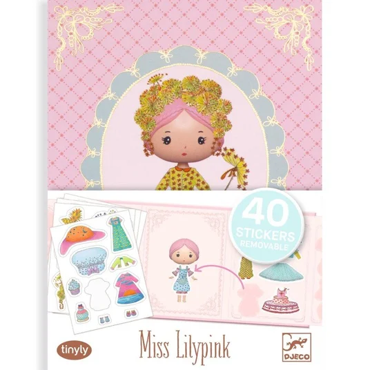 Djeco Tinyly - Daugkartiniai lipdukai - Miss Lilypink DJ06980