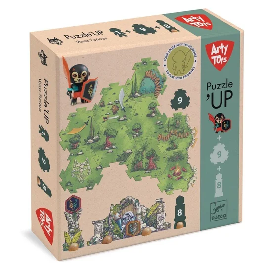 Djeco Arty Toys - Milžiniška dėlionė su figūrėle - Laukinis karys Voras (18 det.) DJ06918