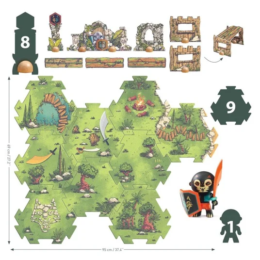 Djeco Arty Toys - Milžiniška dėlionė su figūrėle - Laukinis karys Voras (18 det.) DJ06918