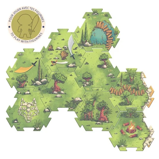 Djeco Arty Toys - Milžiniška dėlionė su figūrėle - Laukinis karys Voras (18 det.) DJ06918
