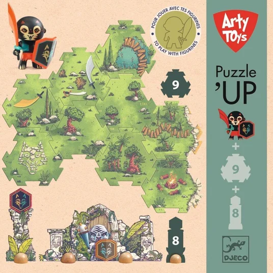 Djeco Arty Toys - Milžiniška dėlionė su figūrėle - Laukinis karys Voras (18 det.) DJ06918