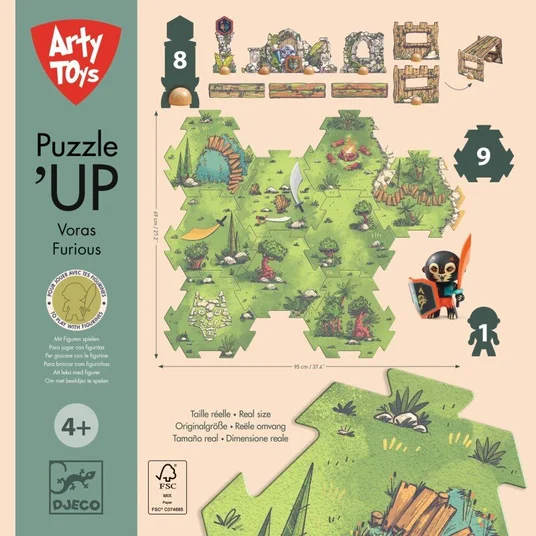 Djeco Arty Toys - Milžiniška dėlionė su figūrėle - Laukinis karys Voras (18 det.) DJ06918