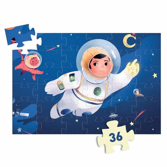 Djeco Siluetų dėlionė - Astronautas mėnulyje (36 detalių) DJ07301