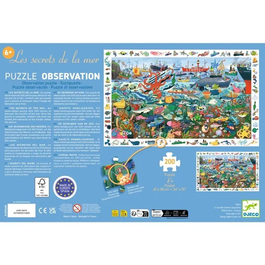 Djeco Dėlionė - Jūros paslaptys (200 detalių) DJ07460