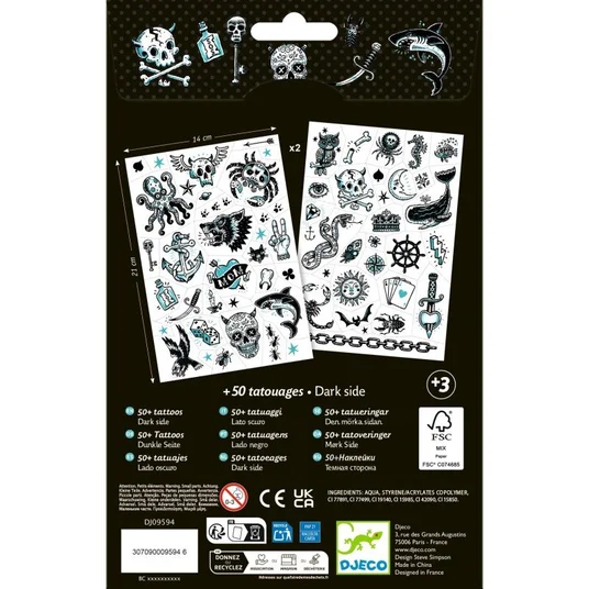 Djeco Tatuiruotės - Tamsi pusė (50+ tatuiruočių) DJ09594