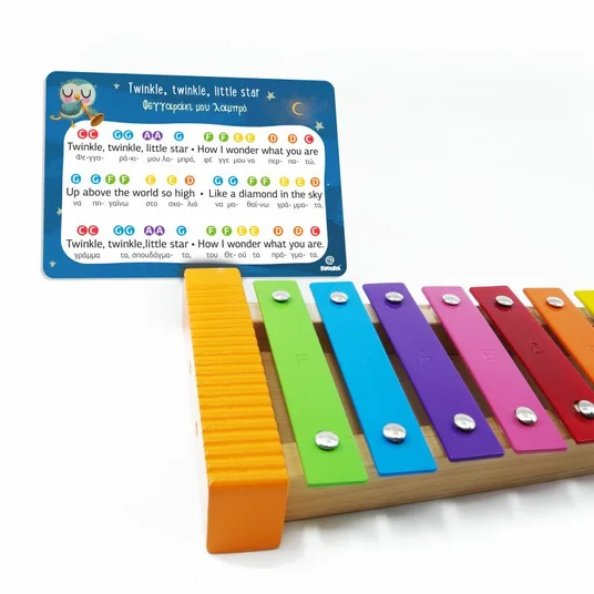 Svoora Muzikinis instrumentas - Metalofonas su guiro (12 natų)