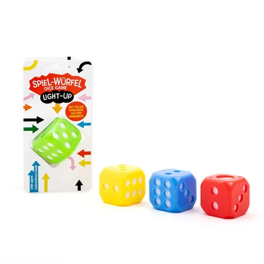 Design&Art - Žaidimų kauliukas su šviesa - 4 cm (1 vnt., 4 dizainai)