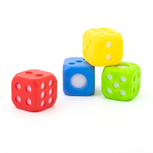 Design&Art - Žaidimų kauliukas su šviesa - 4 cm (1 vnt., 4 dizainai)