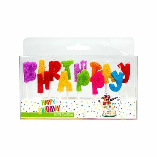Birthday Fun - Žvakutės su blizgučiais - Happy Birthday!