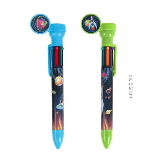 Space Adventure - Daugiaspalvis rašiklis su antspaudu (1 vnt., 2 dizainai)