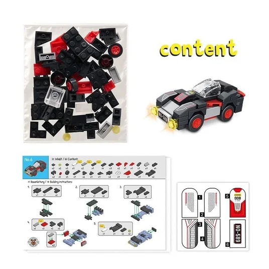 Speed Action - Automobilio konstravimo rinkinys (1 vnt., 8 dizainai)