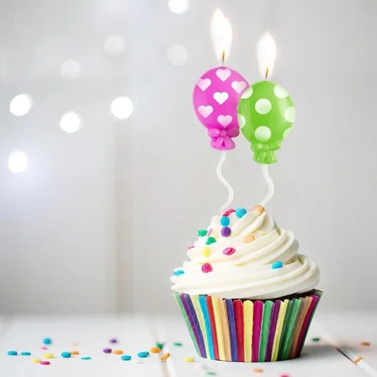 Birthday Fun - Žvakutės - Balionai (2 vnt., 4 dizainai)