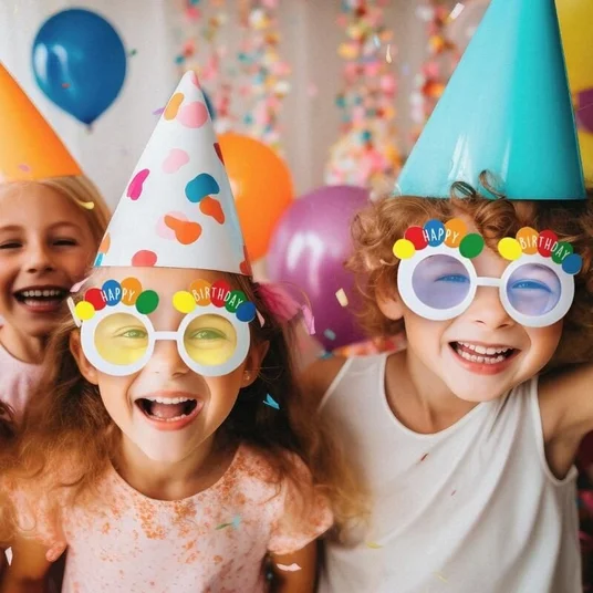 Birthday Fun - Akiniai ‘Happy Birthday’ (1 vnt., 4 dizainai)