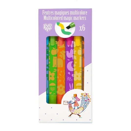 Djeco Maginiai įvairiaspalviai žymekliai (6 vnt.) DD03811