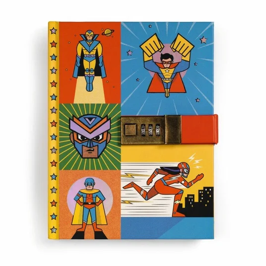 Djeco salajane märkmik koodiga - superkangelased DD03618