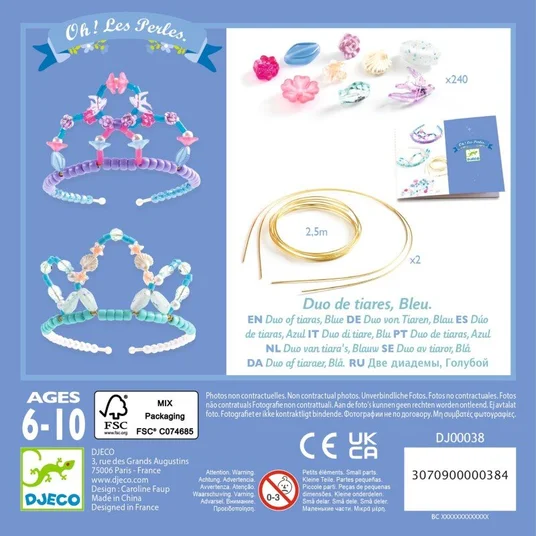 Djeco Papuošalų kūrimo rinkinys - Diademos - Mėlyna DJ00038