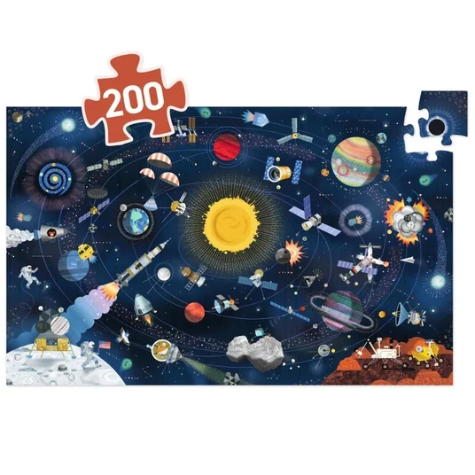 Djeco Dėlionė + brošiūra - Kosmosas (200 detalių) DJ07413