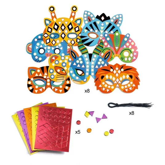 Djeco DIY - mosaiikmaskid - džungliloomad DJ07900