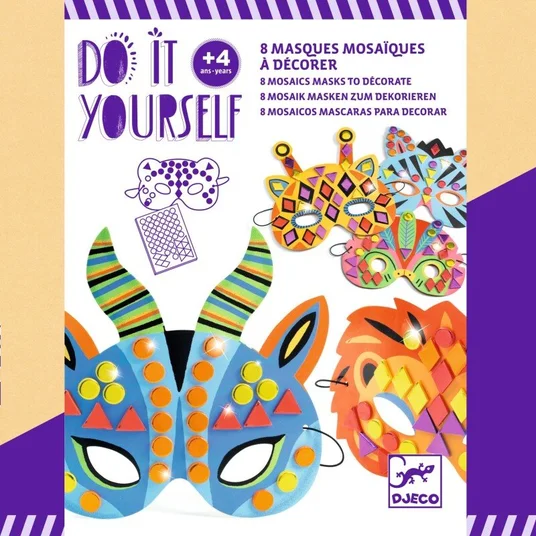 Djeco DIY - mosaiikmaskid - džungliloomad DJ07900