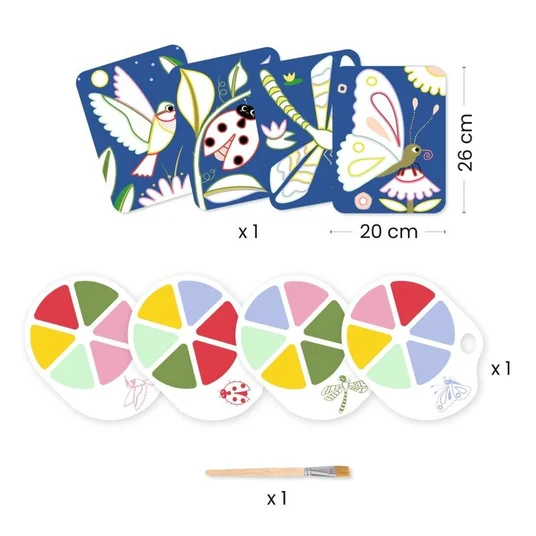 Djeco Spalvinimas paletėmis - Ropliai DJ09134