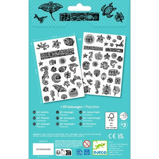 Djeco Tatuiruotės - Polinezija (50+ tatuiruočių) DJ09248